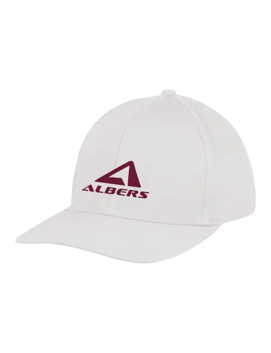 Premium Modern Structured Twill White Snapback Cap w/Albers Aerospace Logo