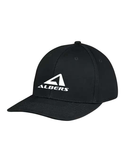 Premium Modern Structured Twill Black Snapback Cap w/Albers Aerospace Logo