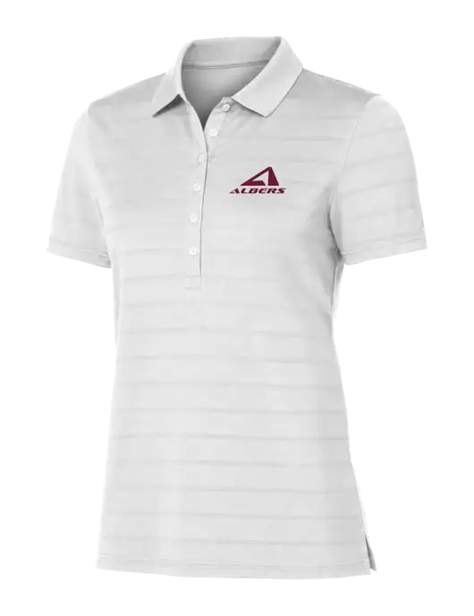 Callaway Womens Bright White Ventilated Polo w/Albers Aerospace Logo