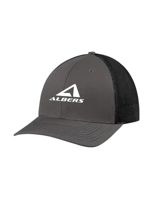 Richardson Adjustable Snapback Original 112 Trucker Cap Dark Grey w/Black Mesh w/Albers Aerospace Logo