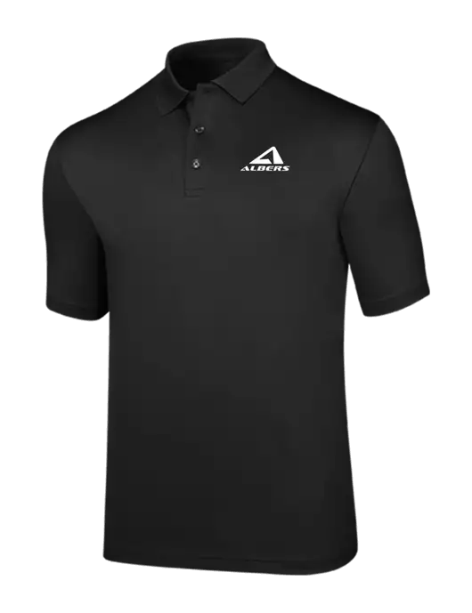 Callaway Opti-Dri Black Chev Polo w/Albers Aerospace Logo