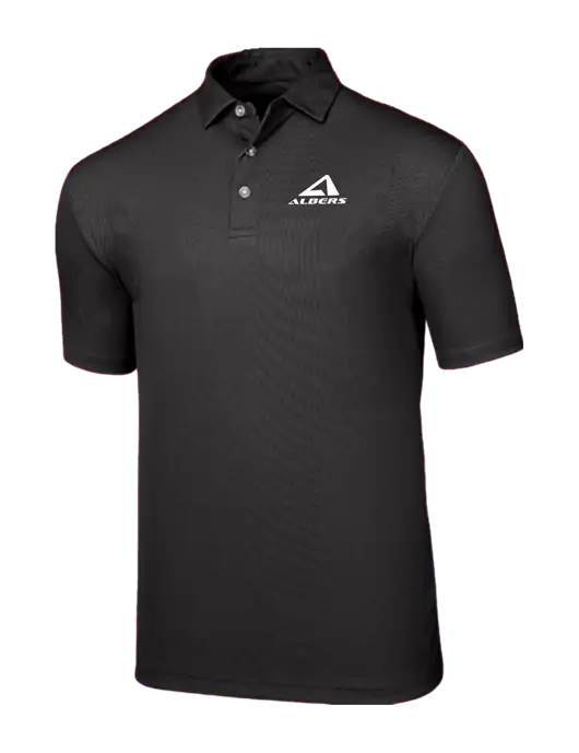 Callaway Birdseye Black Polo w/Albers Aerospace Logo