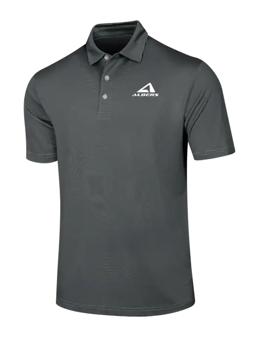 Callaway Black Fine Line Stripe Polo w/Albers Aerospace Logo