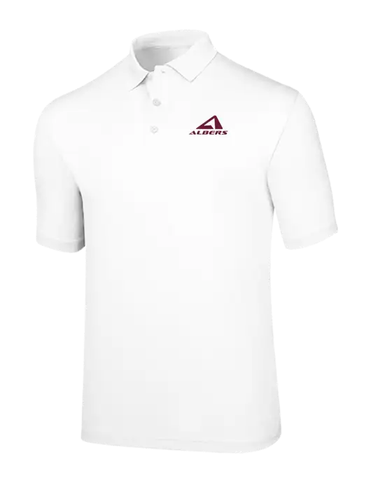 Callaway Opti-Dri White Chev Polo w/Albers Aerospace Logo