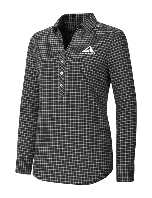 Womens Dark Grey/White City Stretch Shirt w/Albers Aerospace Logo