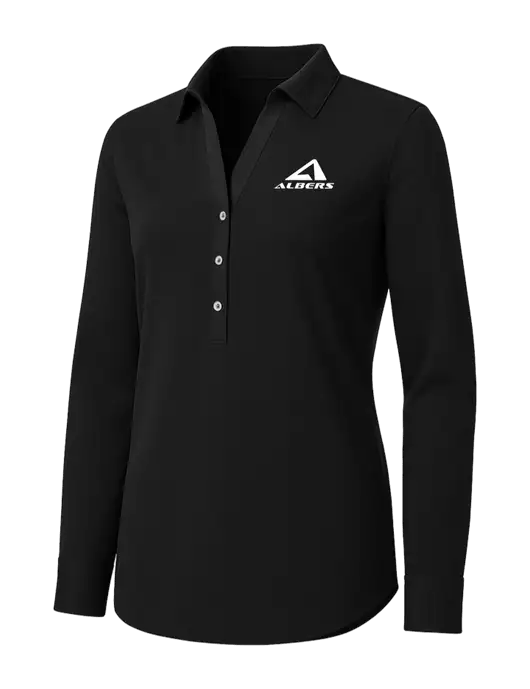 Womens Black City Stretch Shirt w/Albers Aerospace Logo