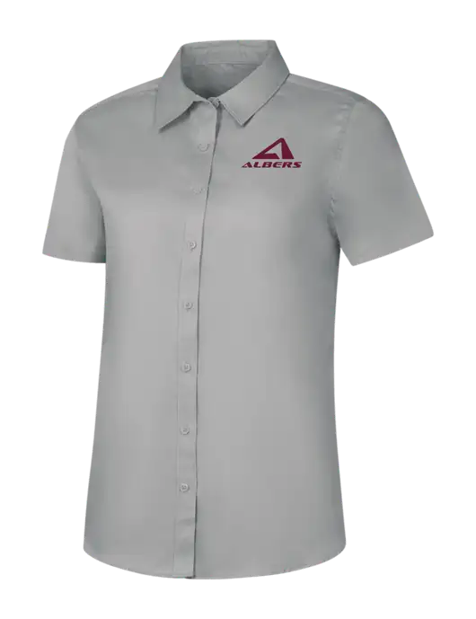 Womens Light Grey Short Sleeve Superpro React Twill Shirt w/Albers Aerospace Logo