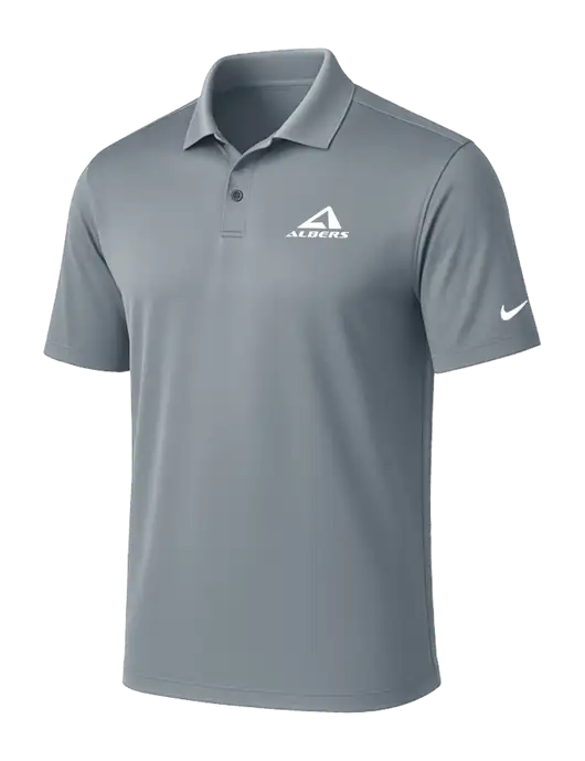 NIKE Medium Grey Victory Solid Polo w/Albers Aerospace Logo