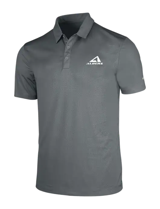 NIKE Medium Grey Dri-Fit Embossed Tri-Blade Polo w/Albers Aerospace Logo