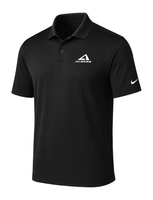 NIKE Black Victory Solid Polo w/Albers Aerospace Logo