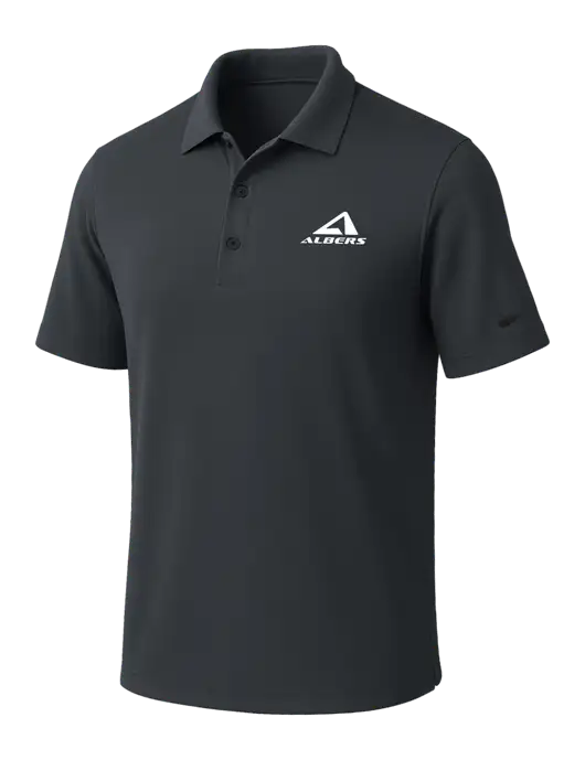 NIKE Dark Grey Dri-Fit Micro Pique Polo w/Albers Aerospace Logo