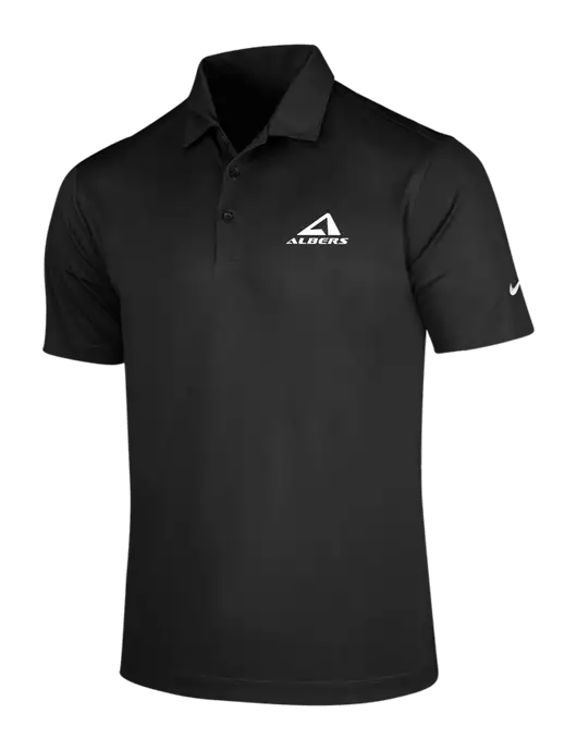 NIKE Black Dri-Fit Vertical Mesh Polo w/Albers Aerospace Logo