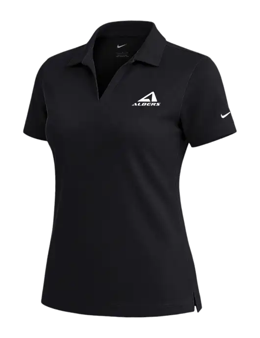 NIKE Black Womens Dri-Fit Micro Pique Polo w/Albers Aerospace Logo