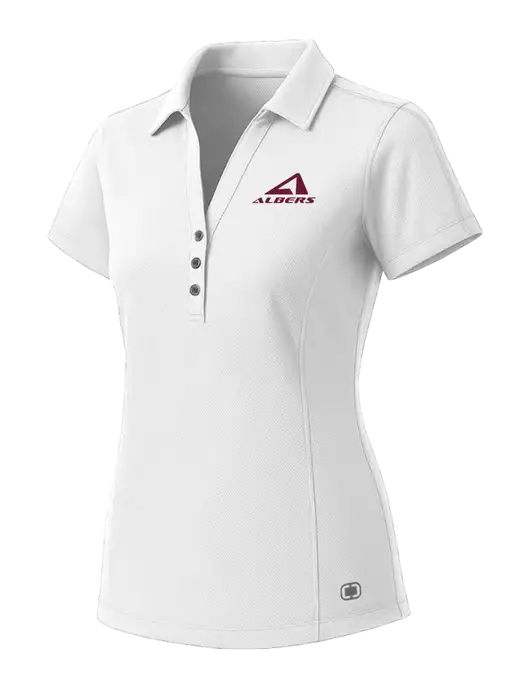 OGIO Womens White ONYX Polo w/Albers Aerospace Logo