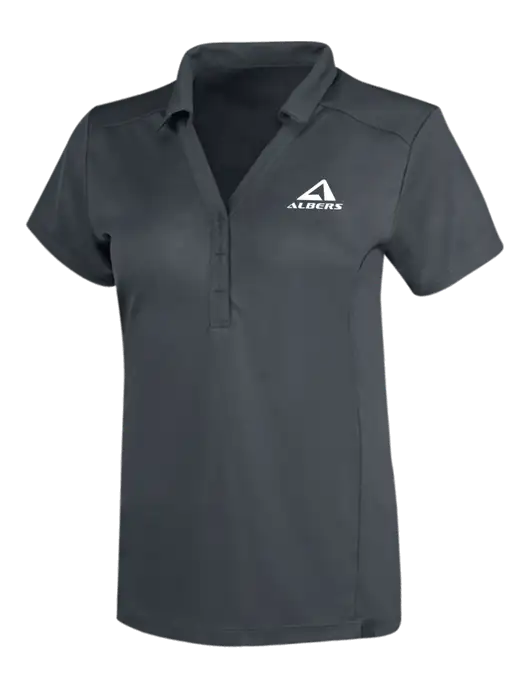 OGIO Dark Grey Womens Framework Polo w/Albers Aerospace Logo