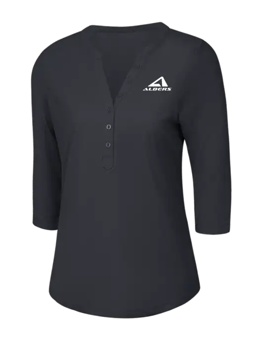 OGIO Charcoal Grey Jewel Henley w/Albers Aerospace Logo