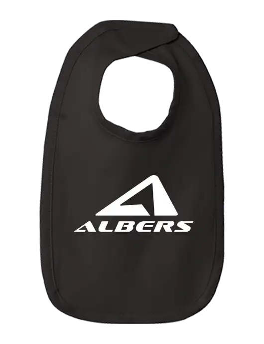 Rabbit Skins Black Infant Premium Jersey Bib w/Albers Aerospace Logo