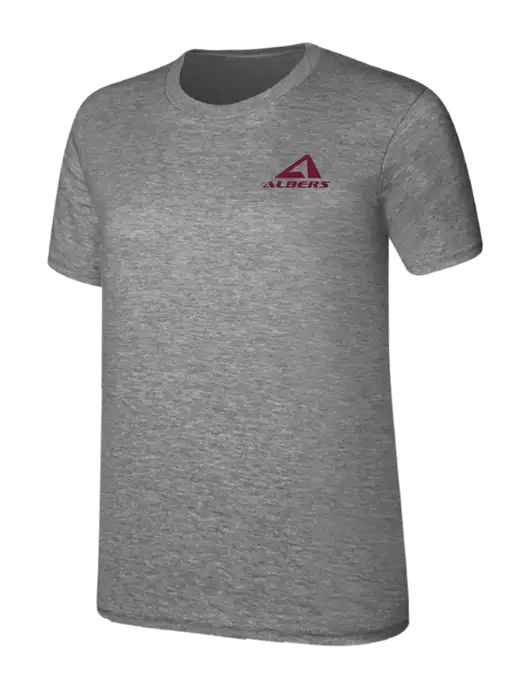 Womens Ring Spun Light Grey Heather 4.5 oz T-Shirt w/Albers Aerospace Logo
