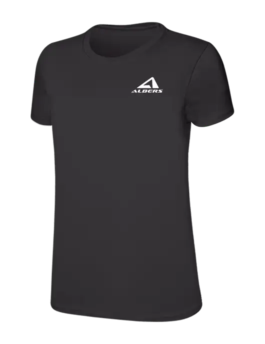 Womens Ring Spun Charcoal 4.5 oz T-Shirt w/Albers Aerospace Logo