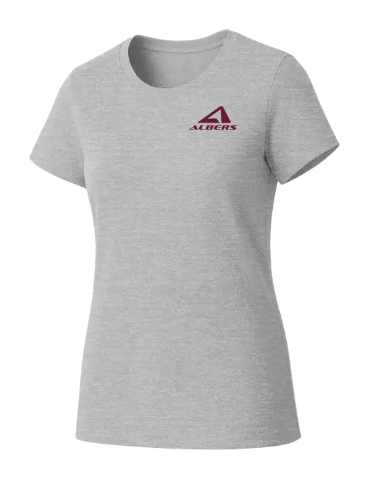 Womens Seriously Soft Light Heathered Grey T-Shirt w/Albers Aerospace Logo