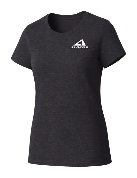 Womens Seriously Soft Heathered Charcoal T-Shirt w/Albers Aerospace Logo