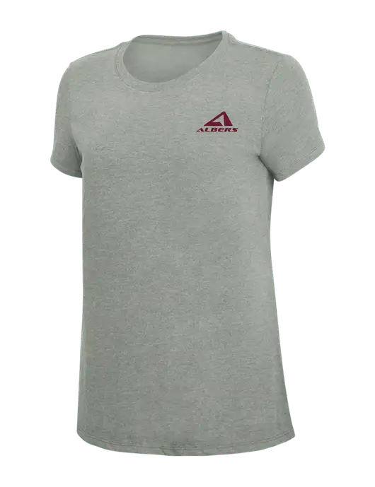 Womens Simply Soft Grey Frost 4.5oz  Poly/Combed Ring Spun Cotton T-Shirt w/Albers Aerospace Logo