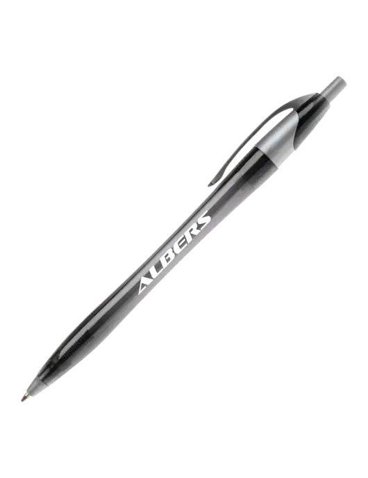 Novella Translucent Black/Silver Jewel Pen - Blue Ink w/Albers Aerospace Logo