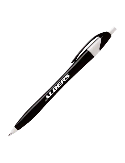 Novella Black/White Executive Pen - Blue Ink w/Albers Aerospace Logo