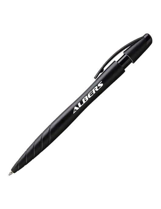 Awali Black Metallic Pen - Black Ink w/Albers Aerospace Logo