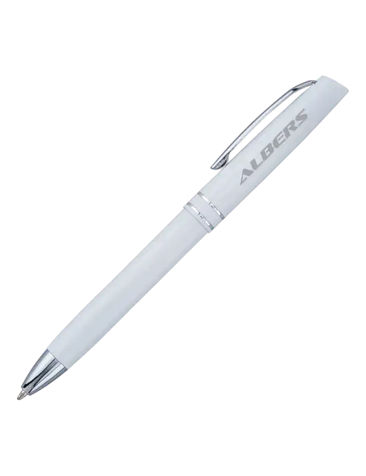 White Anguilla Black Ink Pen w/Albers Aerospace Logo