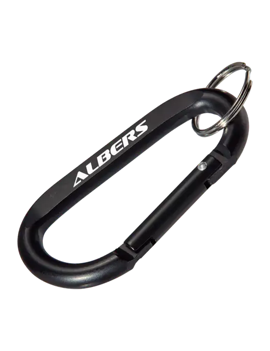 Black Carabiner & Key Ring w/Albers Aerospace Logo
