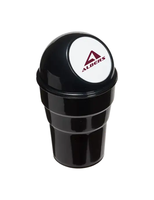 Black Car Cup Holder Trash Can w/Albers Aerospace Logo