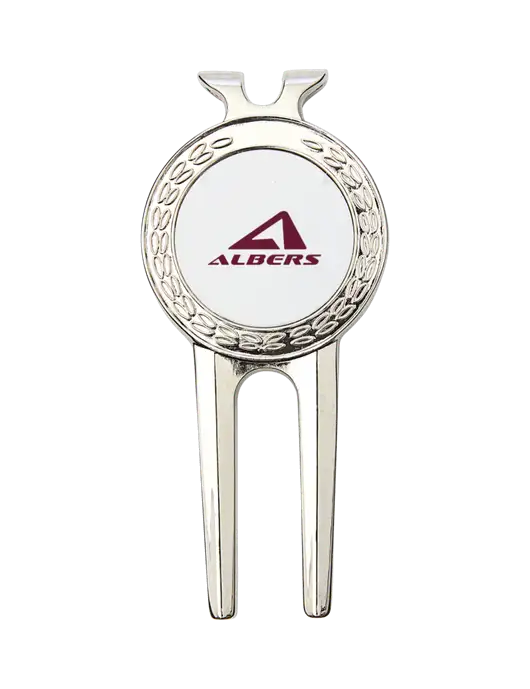 Silver Divot Tool, 1.5 x 3 w/Albers Aerospace Logo