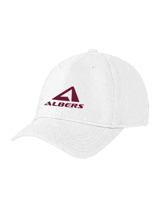 White Structured Soft Snap Closure Hook & Loop Cap w/Albers Aerospace Logo