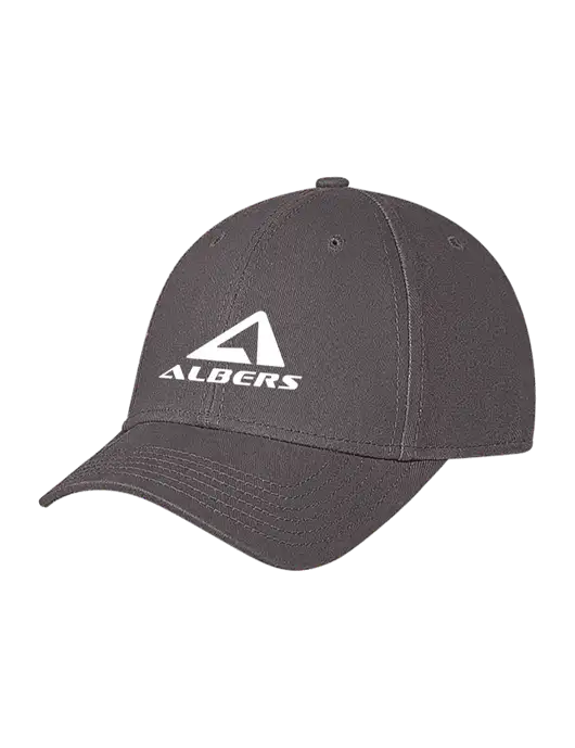 Medium Dark Grey Structured Soft Snap Closure Hook & Loop Cap w/Albers Aerospace Logo