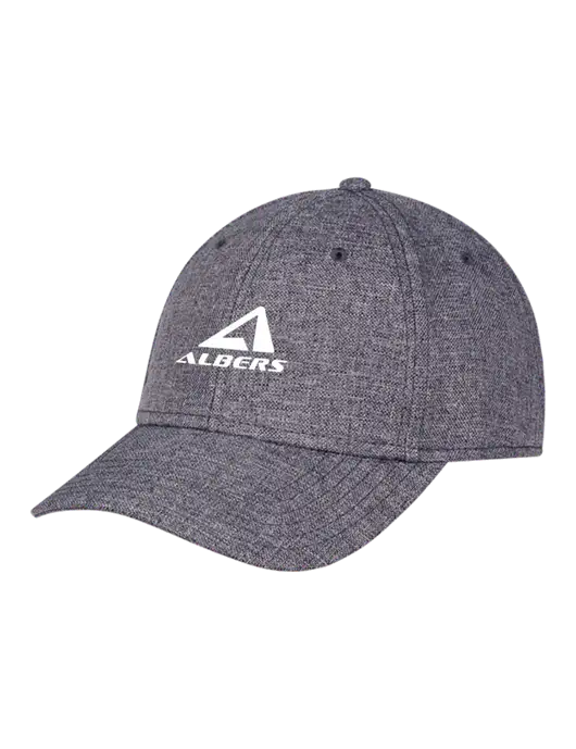 Heather Charcoal Structured Linen Look Cap Hook & Loop w/Albers Aerospace Logo