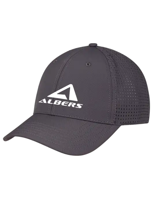 Charcoal Performance Stretchable Cap Hook & Loop w/Albers Aerospace Logo