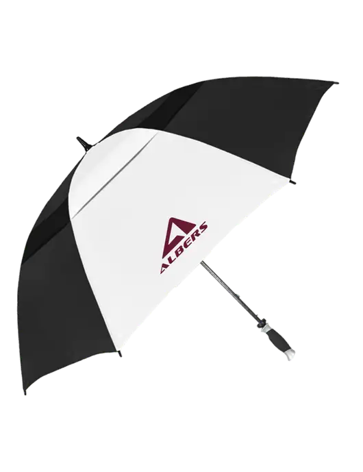 Black/White Vented Typhoon Tamer Golf Umbrella w/Albers Aerospace Logo