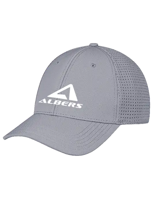 Grey Performance Stretchable Cap Hook & Loop w/Albers Aerospace Logo