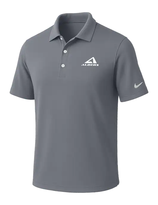 NIKE Medium Grey Dri-Fit Micro Pique Polo w/Albers Aerospace Logo
