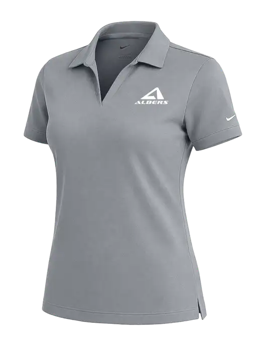 NIKE Medium Grey Womens Dri-Fit Micro Pique Polo w/Albers Aerospace Logo