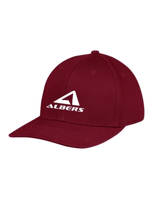 Premium Modern Structured Twill Maroon Snapback Cap w/Albers Aerospace Logo