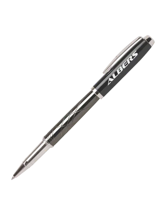 Modernist Black Rollerball Pen - Black Ink w/Albers Aerospace Logo
