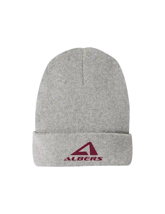 Recycled Light Heather Grey Beanie w/Albers Aerospace Logo