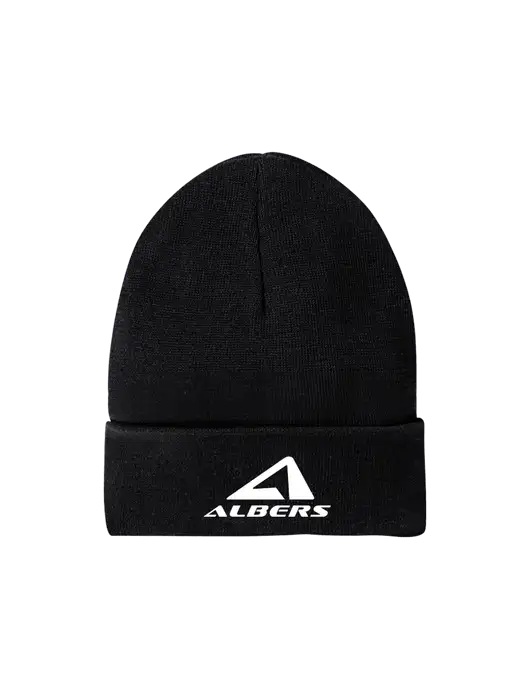 Recycled Black Beanie w/Albers Aerospace Logo