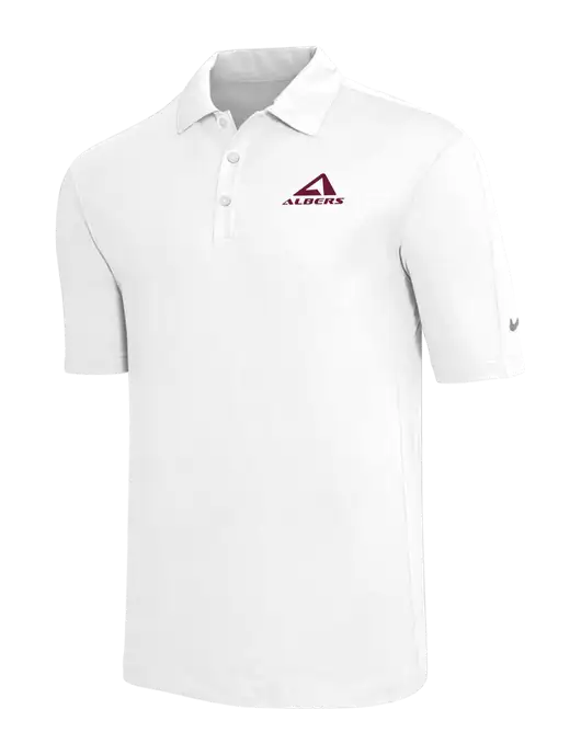 Nike White Tech Sport Dri-FIT Polo w/Albers Aerospace Logo
