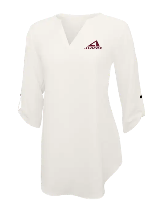 Ivory Womens 3/4 Sleeve Tunic Blouse w/Albers Aerospace Logo