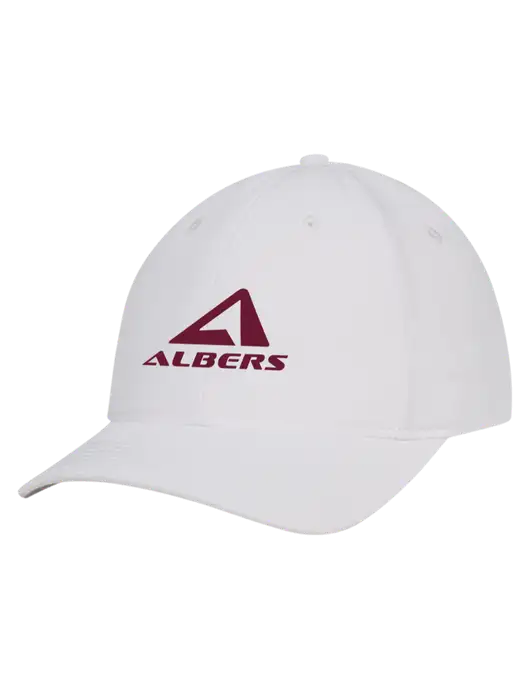 White Nylon Twill Performance Cap w/Albers Aerospace Logo