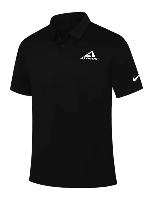 Nike Black Dry Essential Solid Polo w/Albers Aerospace Logo