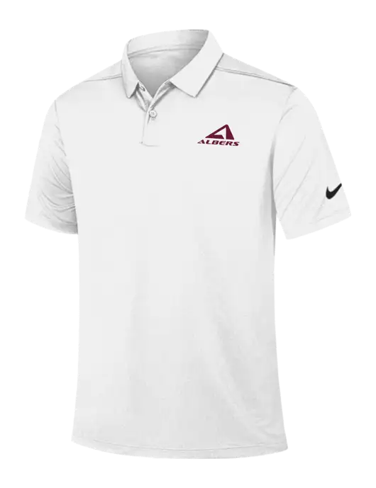 Nike White Dry Essential Solid Polo w/Albers Aerospace Logo